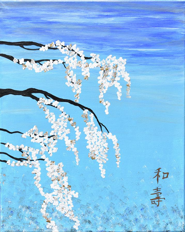 Image 3 out of 3 -Feng Shui Cherry Blossoms Wall Art Painting by Geanna Georgescu