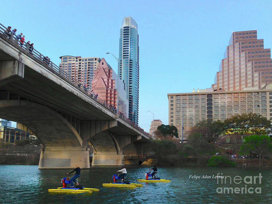 Image Included in Queen the Novel - Austin Bridge Boats Photograph by Felipe Adan Lerma