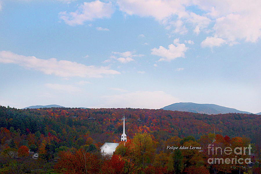 Image Included in Queen the Novel - New England Church Enhanced Photograph by Felipe Adan Lerma