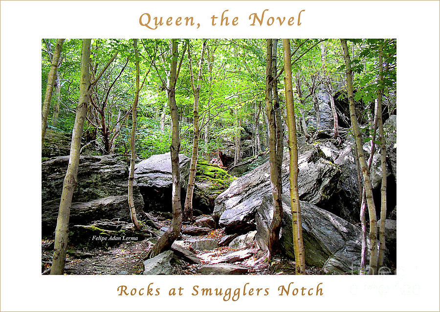 Image Included in Queen the Novel - Rocks at Smugglers Notch Enhanced Poster Photograph by Felipe Adan Lerma