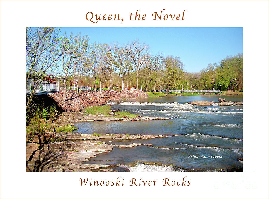 Image Included in Queen the Novel - Winooski River Rocks 21of74 Enhanced Poster Photograph by Felipe Adan Lerma