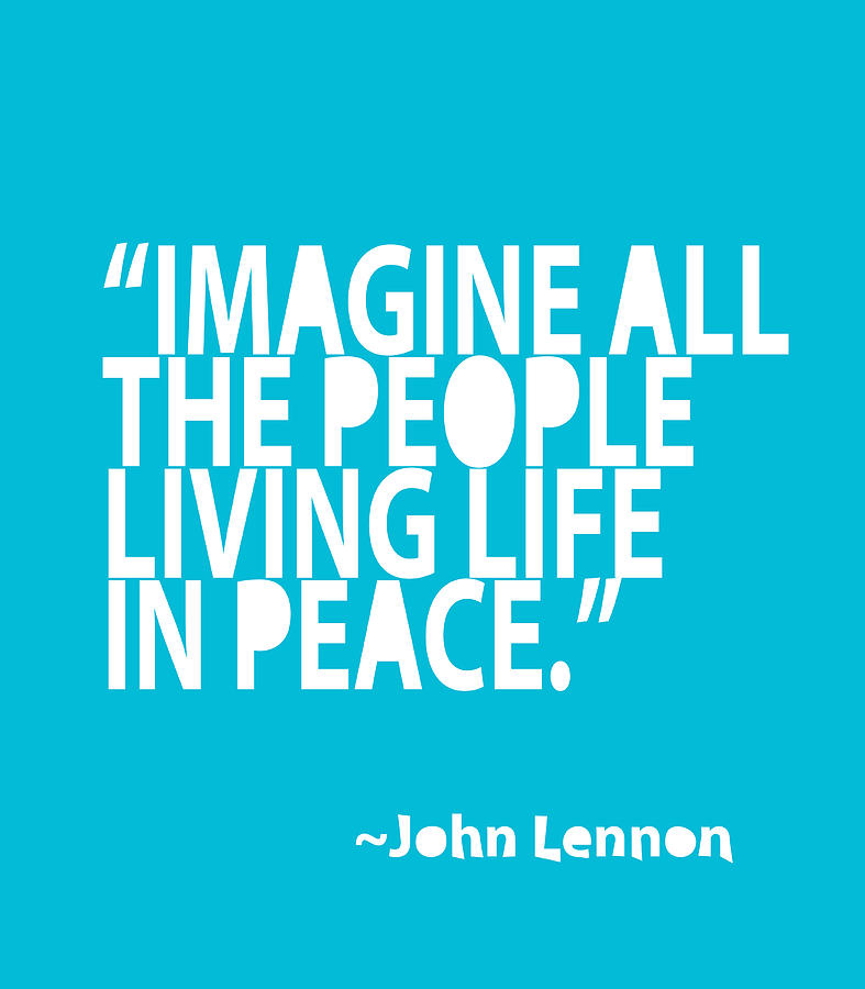 John Lennon Painting - Imagine in Blue by Cindy Greenbean
