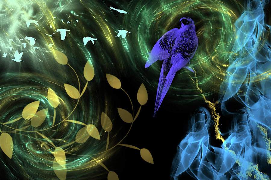 Bird Digital Art - Imagine by Jenny Rainbow