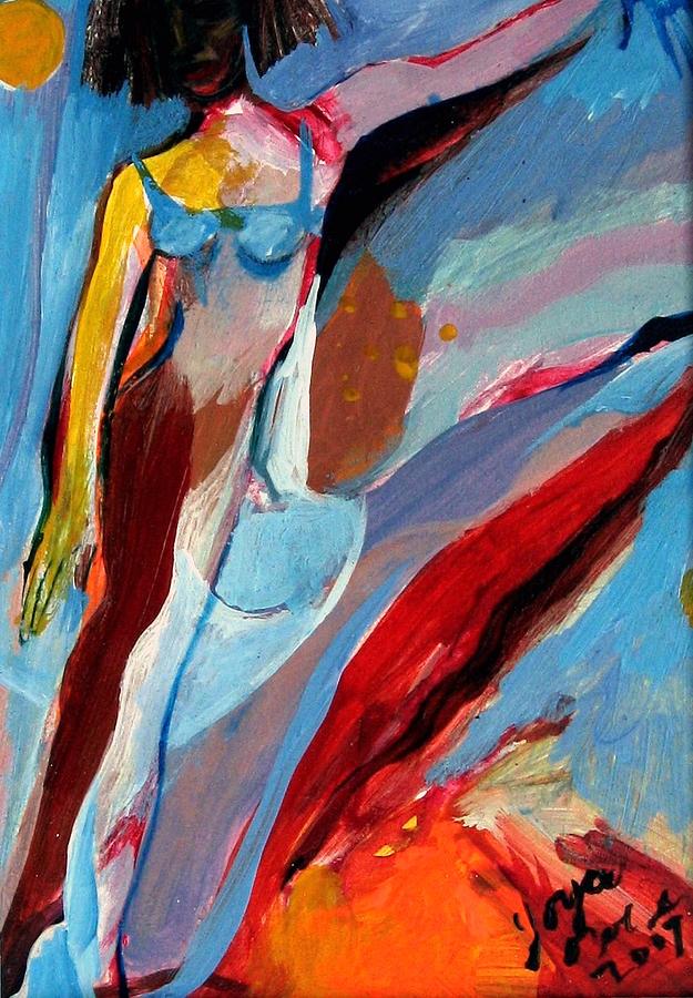 Abstract Painting - Imagined in Marble Figure on Pointe by Joyce Owens