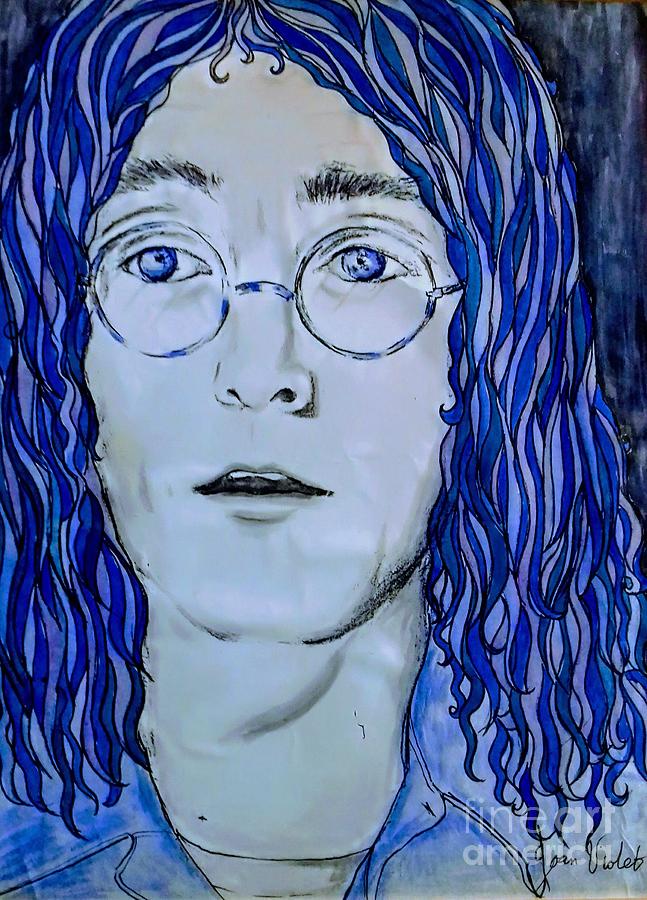 Imagining John Lennon in Blue 2 Photograph by Joan-Violet Stretch