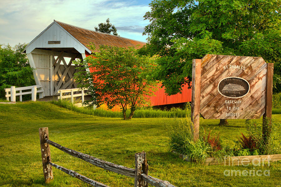 Imes Covered Bridge Landscape Photograph by Adam Jewell