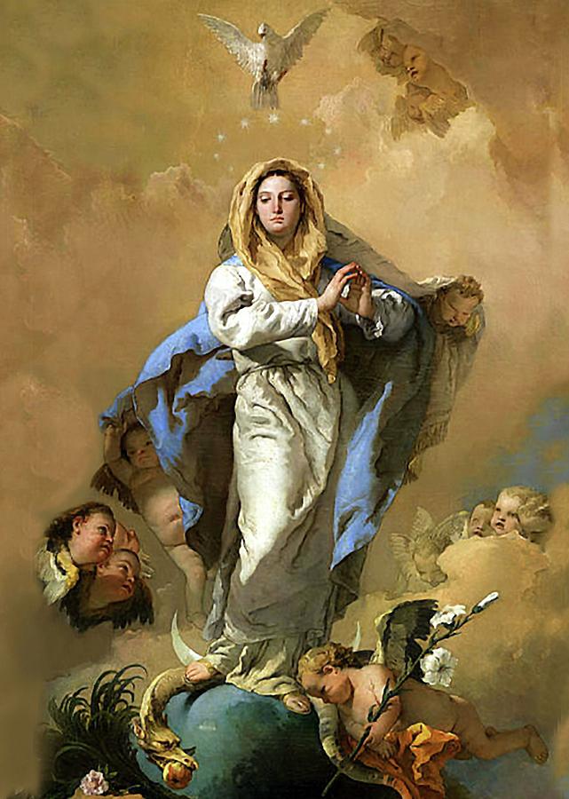  Immaculate Conception Assumption 104 Mixed Media by Battista Tiepolo
