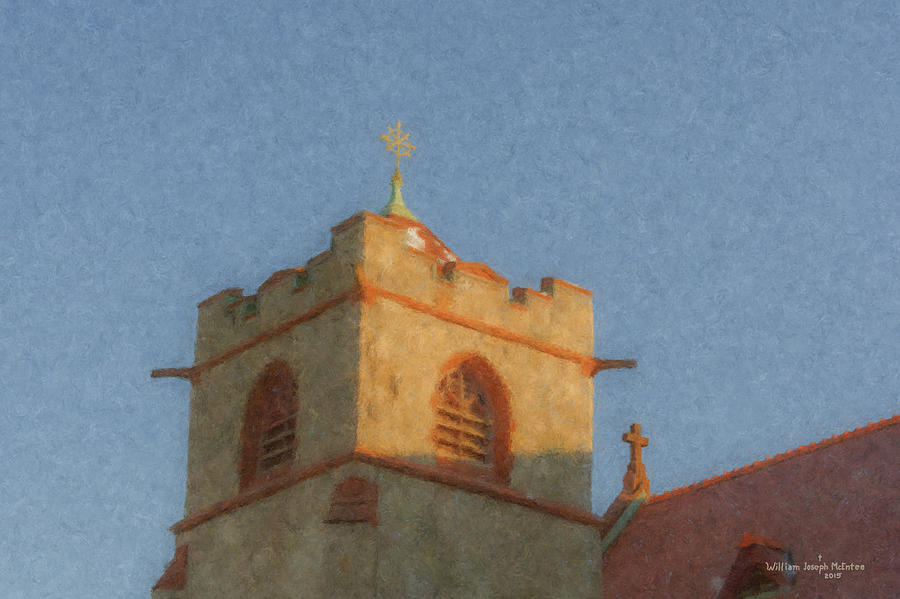 Immaculate Conception Steeple Painting by Bill McEntee