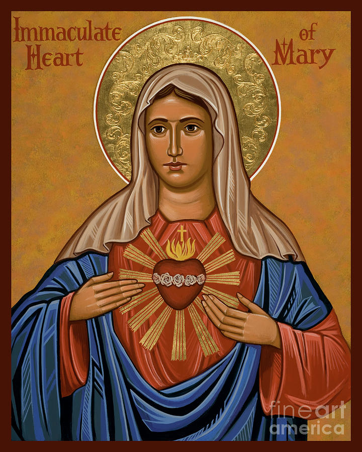 Immaculate Heart of Mary - JCIMM Painting by Joan Cole