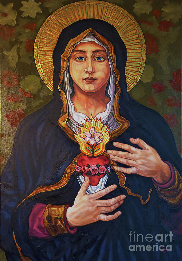 Immaculate Heart of Mary - LWIHM Painting by Lewis Williams OFS