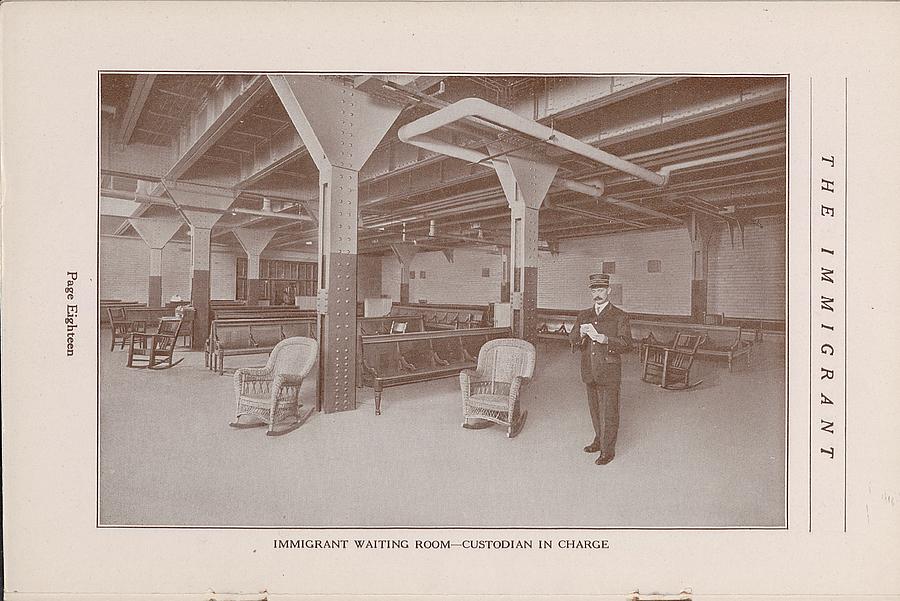 Immigrant Waiting Room and Custodian in Charge Photograph by Chicago and North Western Historical Society