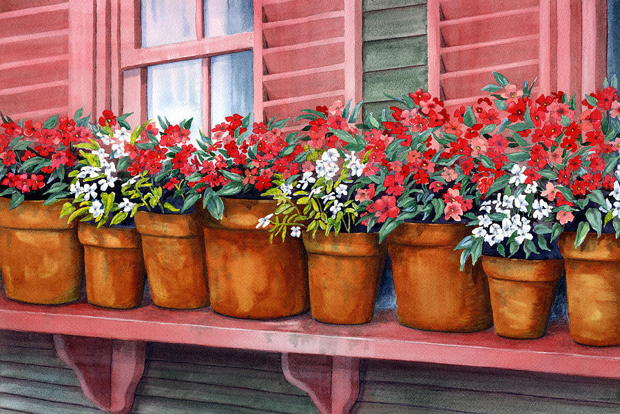 Still Life Painting - Impatiens by Karen Wright