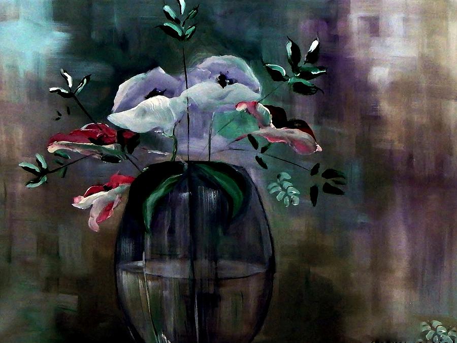 Impatient Painterly Floral Painting by Lisa Kaiser