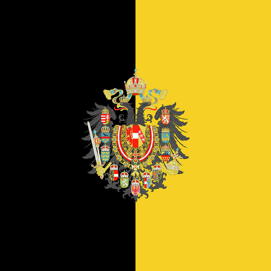 Habsburg Flag With Imperial Coat Of Arms 2 Digital Art by Helga Novelli