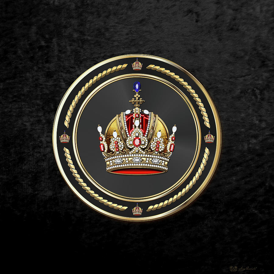 Imperial Crown of Austria over Black Velvet Digital Art by Serge Averbukh