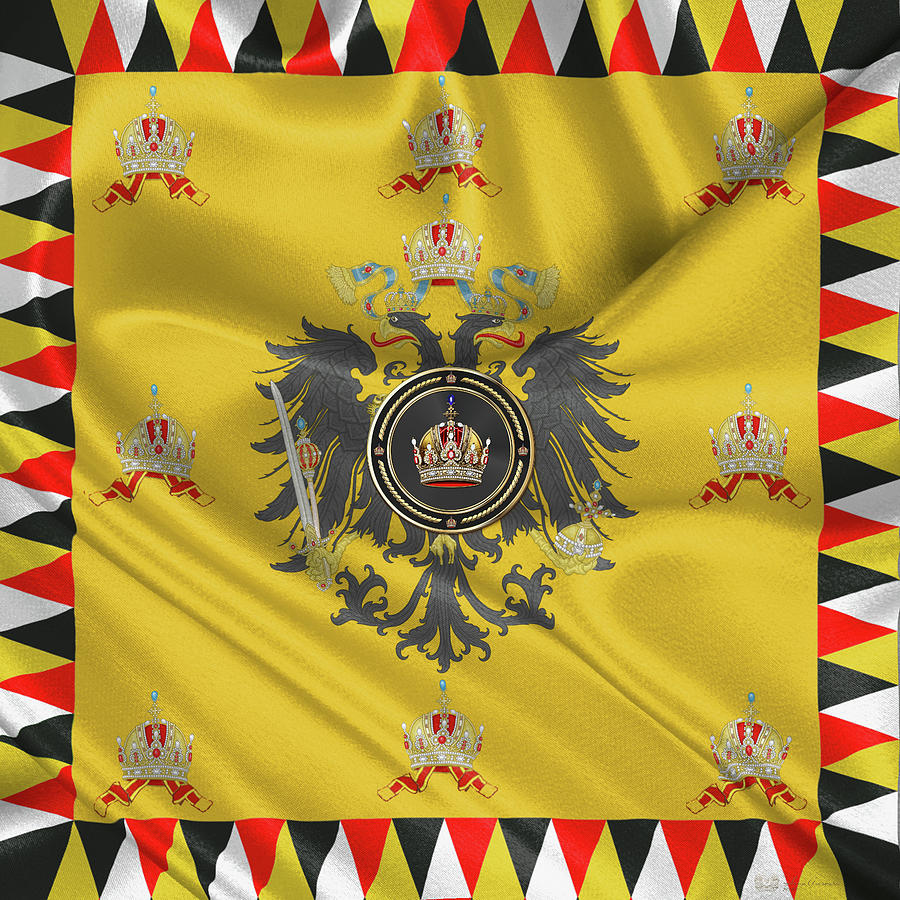 Imperial Crown of Austria over Standard of the Emperor Digital Art by Serge Averbukh