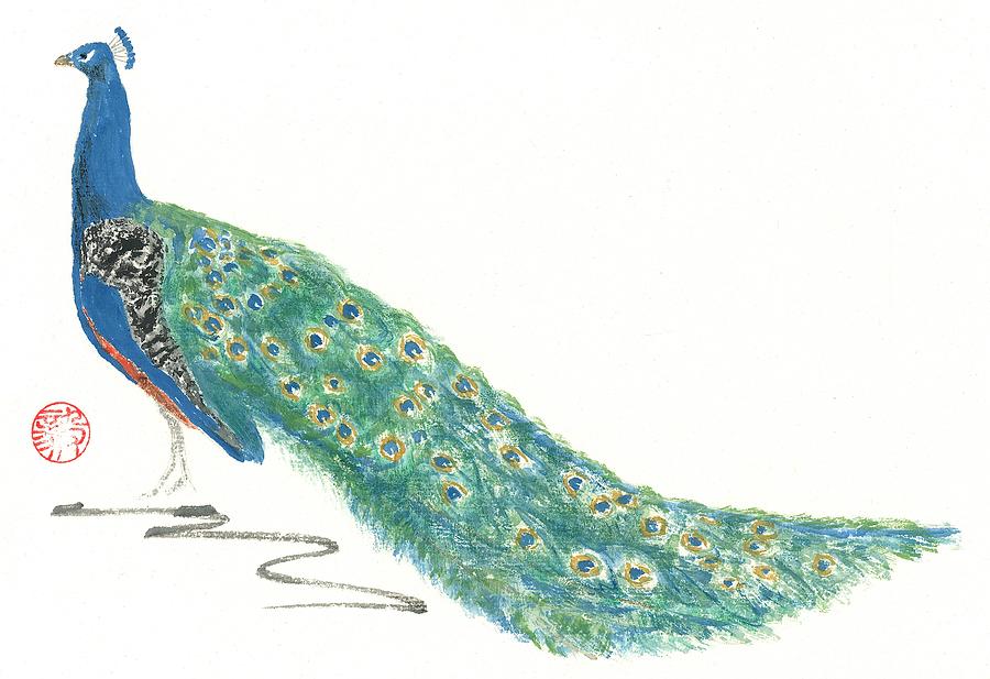 Imperial Peacock Painting by Terri Harris