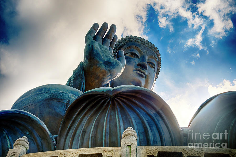 Imposing View of the Tian Tan Buddha Photograph by George Oze