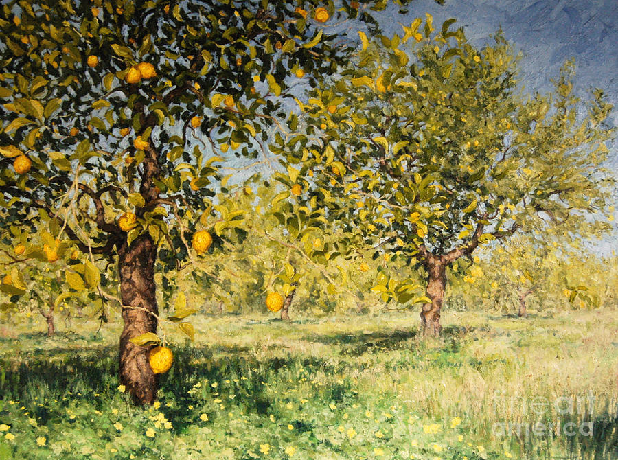 Impossibility of a lemon tree Painting by Angus Hampel