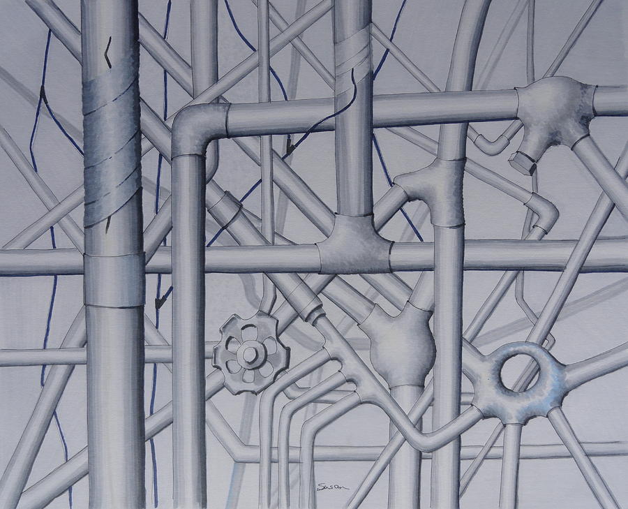 Impossible Plumbing Drawing by Susan Anderson