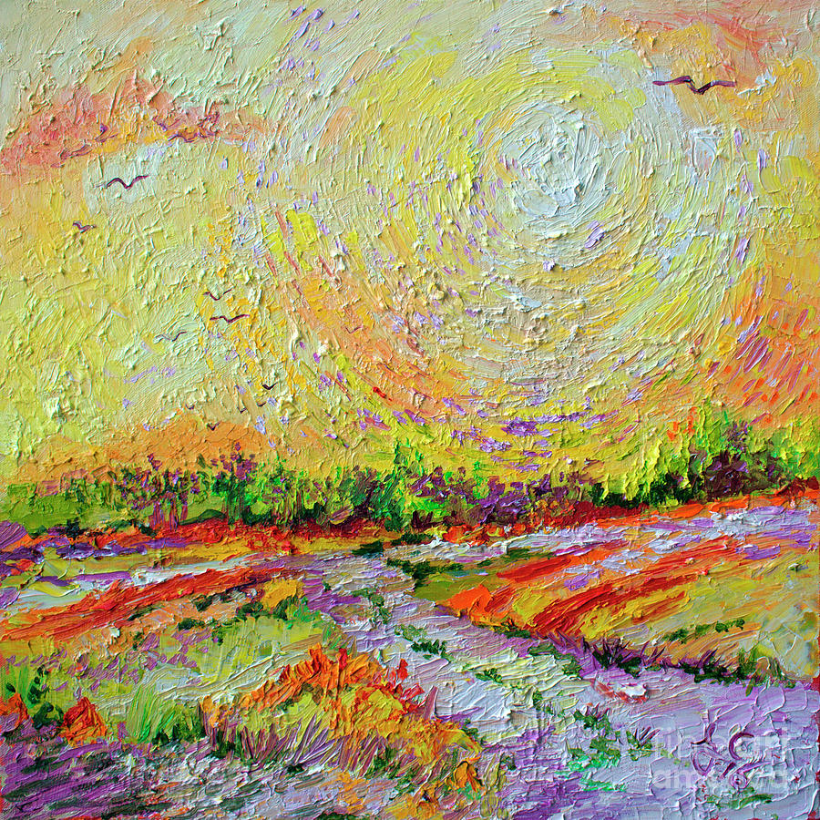 Impressionist Landscape Sunny Day Painting by Ginette Callaway