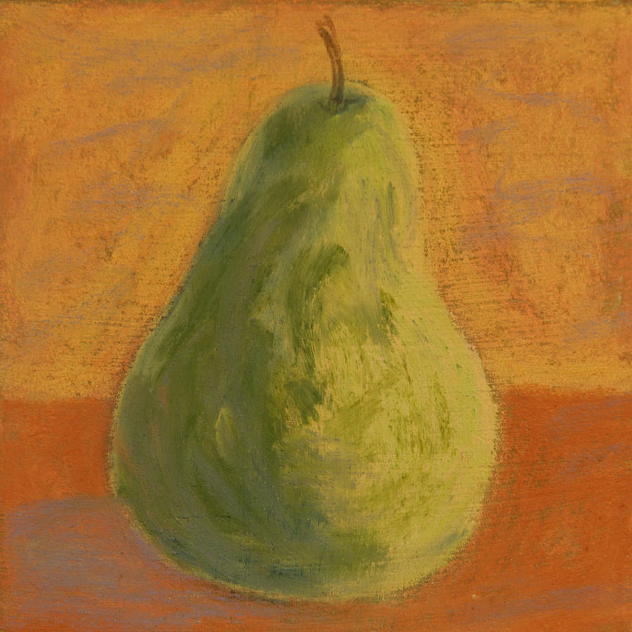 Pear Drawing - Impressionist Pear by Cheryl Albert