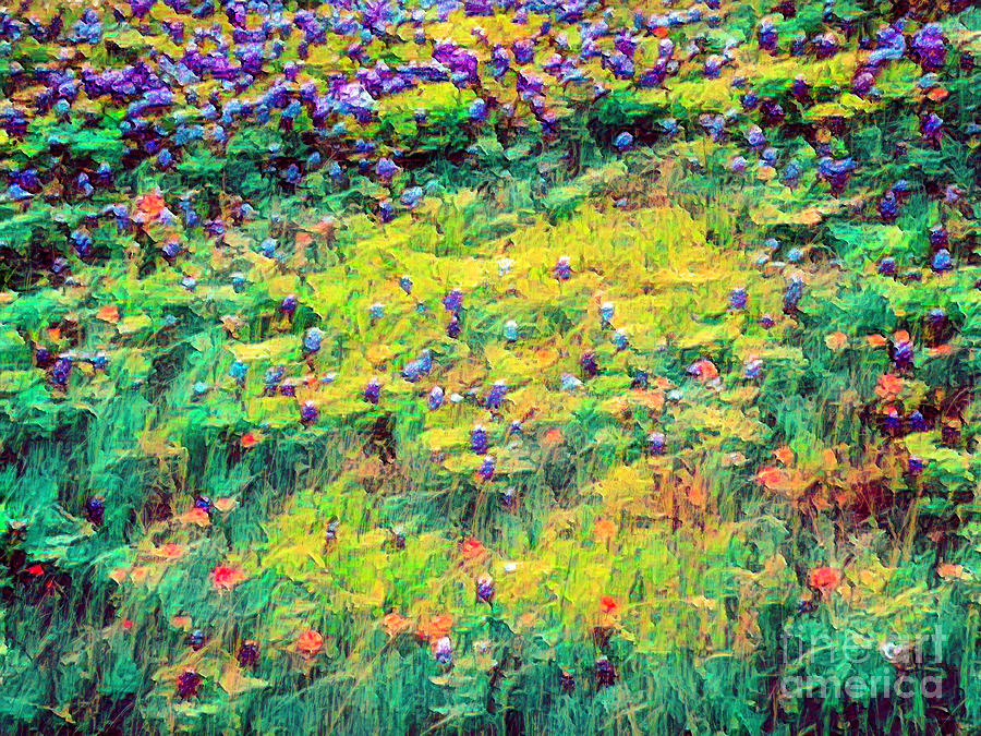 Impressionistic Abstract of Texas Blue Bonnets Photograph by Frances Ann Hattier