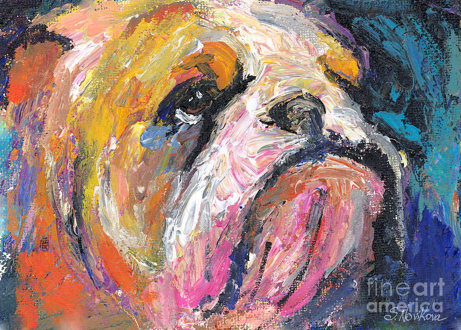 Svetlana Novikova Painting - Impressionistic Bulldog painting by Svetlana Novikova
