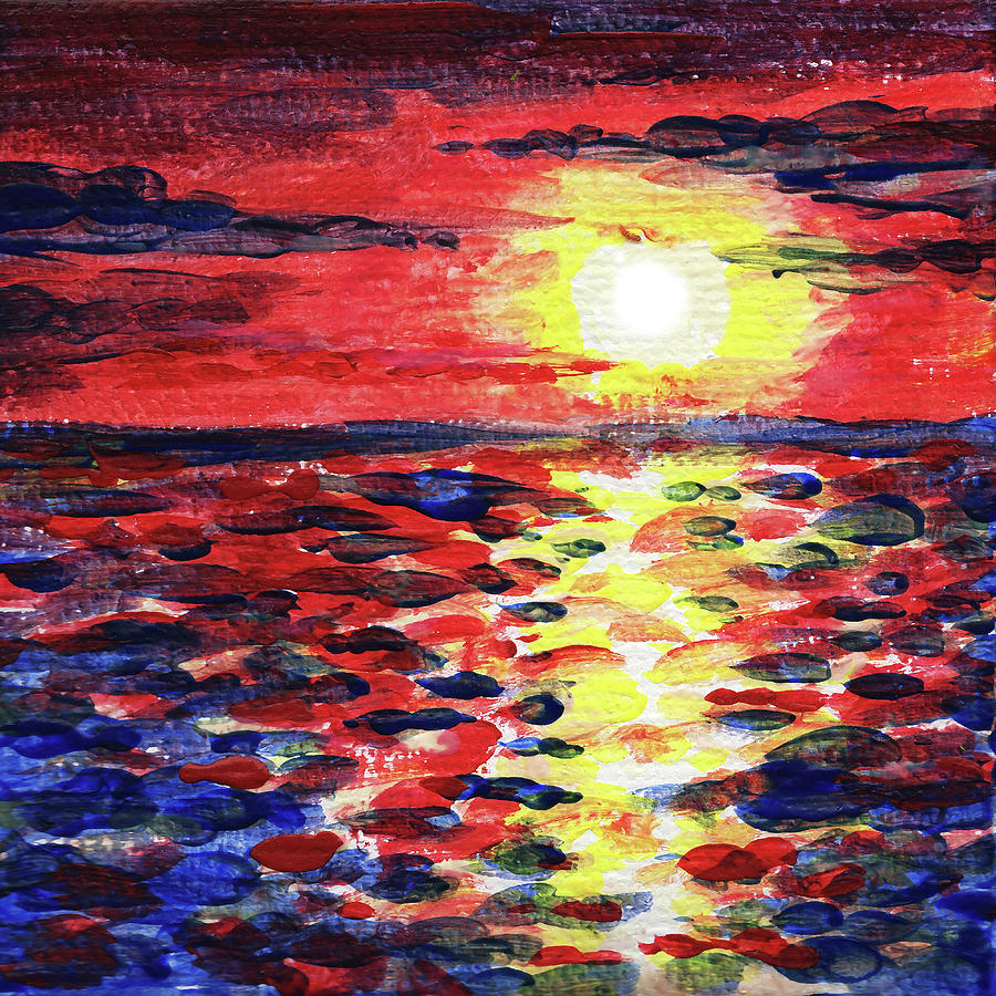 Impressionistic Sunset Painting by Irina Sztukowski