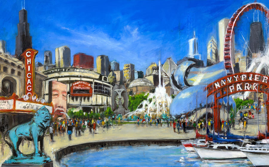 Robert Painting - Impressions of Chicago by Robert Reeves