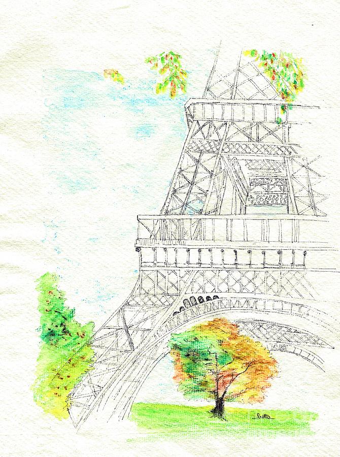 Impressions sur lArchitecture - Eiffel Tower Painting by Cris Motta