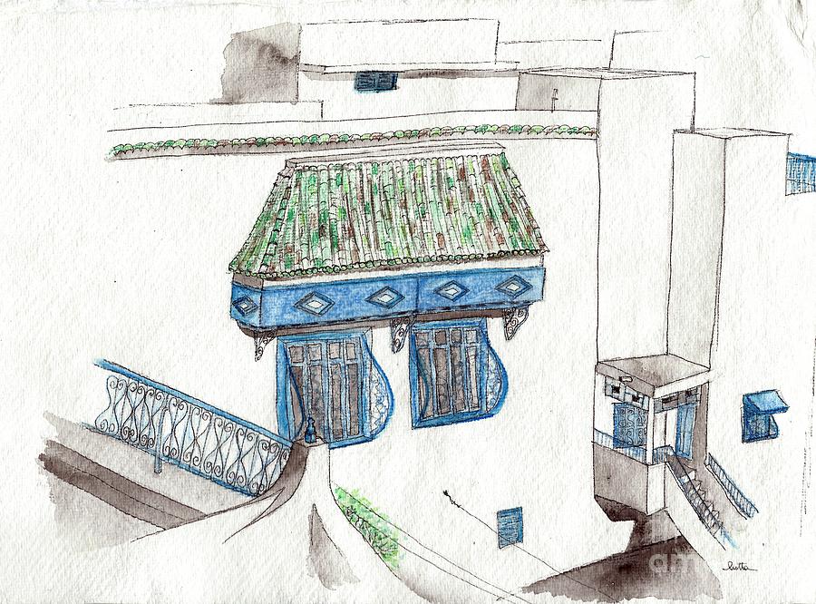 Impressions sur lArchitecture -  Sidi Bou Said Painting by Cris Motta