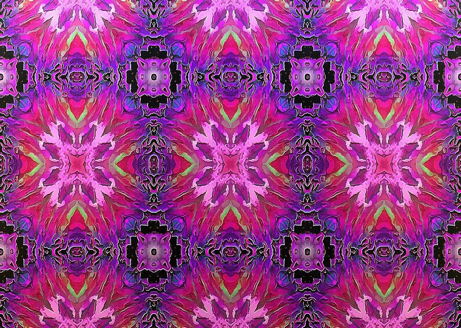 Impressions - Pink Carnations in a Lavender Lock Digital Art by Charmaine Zoe