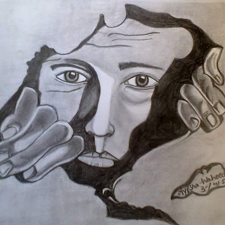 Imprisoned Man Drawing by Saad Dilawer - Fine Art America