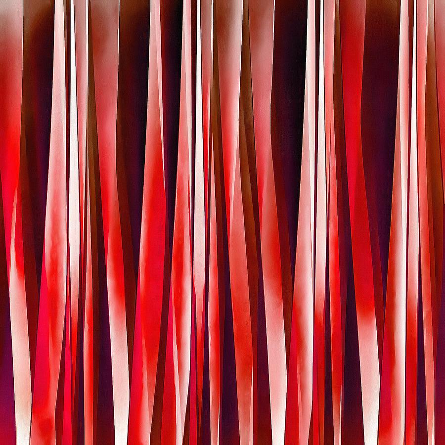 Impulsive Adventure Red Striped Abstract Pattern Digital Art by Taiche Acrylic Art