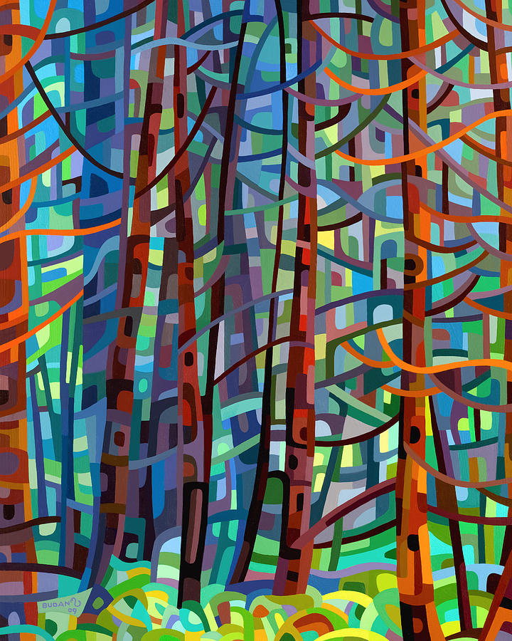 Abstract Painting - In a Pine Forest by Mandy Budan