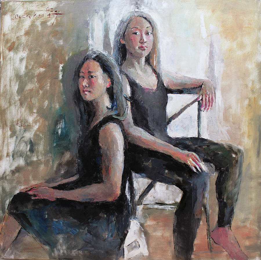 Daughters of the Artist Painting by Becky Kim