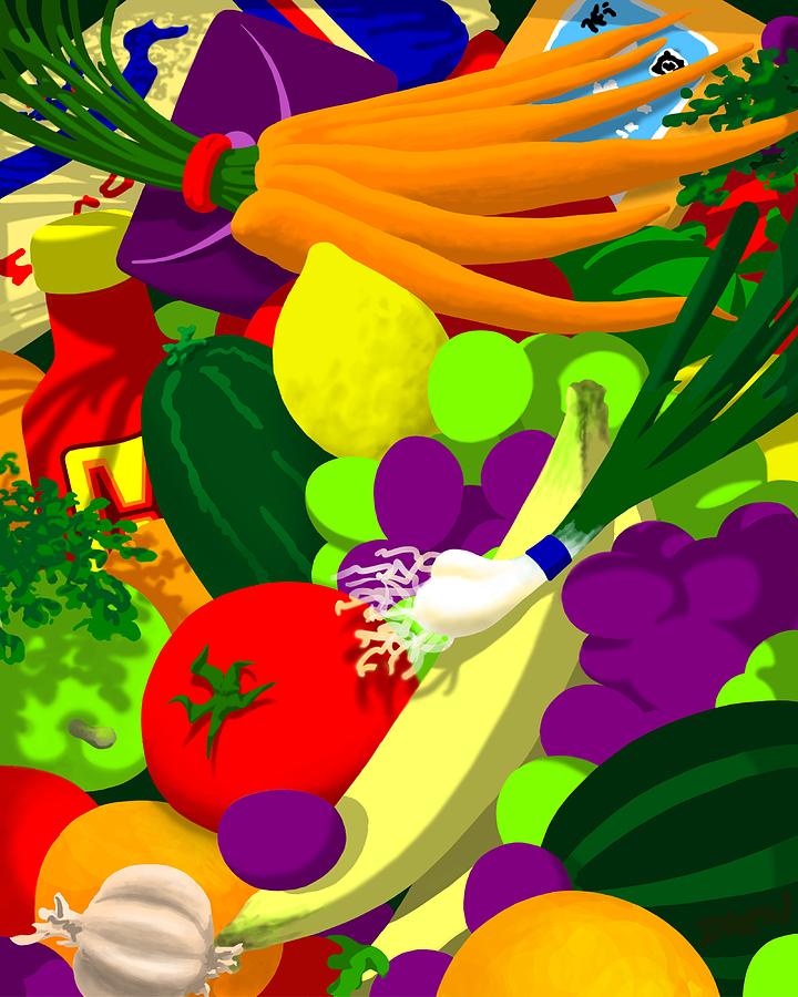 Vegetable Digital Art - in Bobbies bag by Tom Dickson