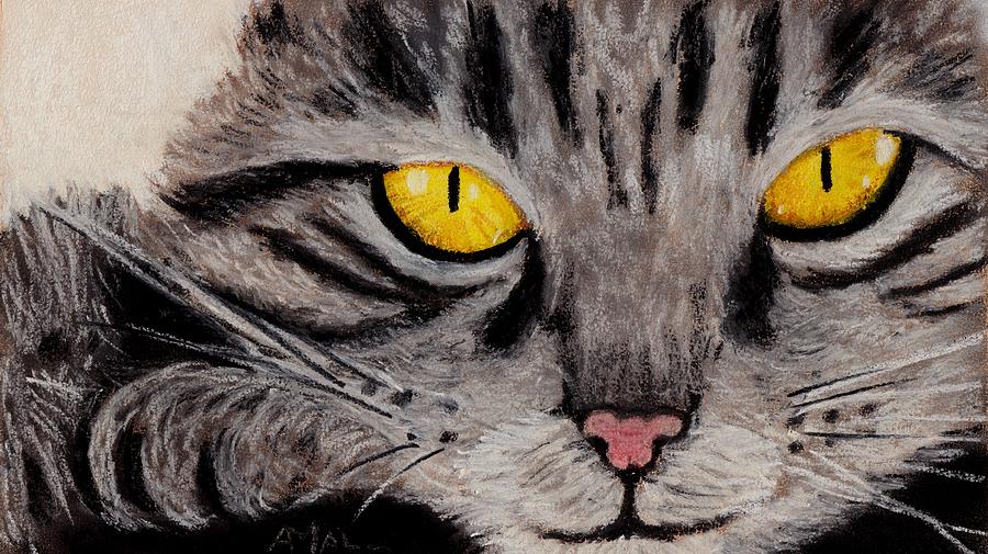 Cat Painting - In Cats Eyes by Anastasiya Malakhova
