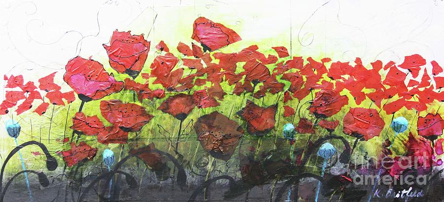 Abstract Painting - Fields of Poppies by Karla Britfeld