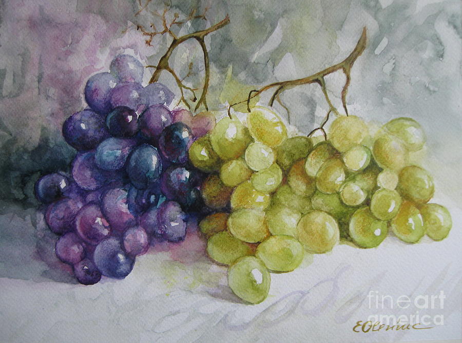 Grape Painting - In harmony by Elena Oleniuc