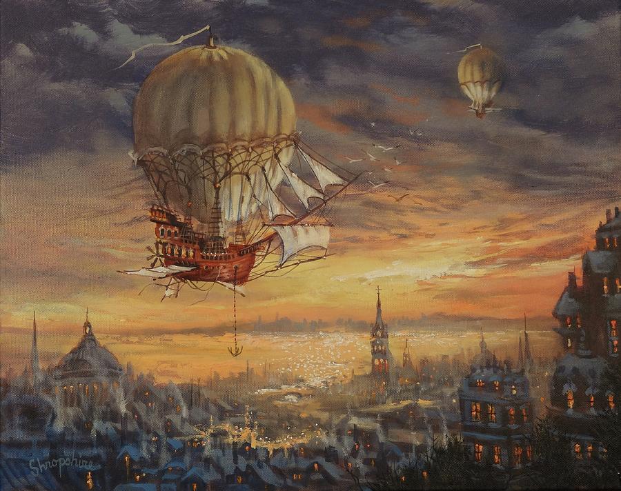 In Her Majestys Service Steampunk Series Painting by Tom Shropshire