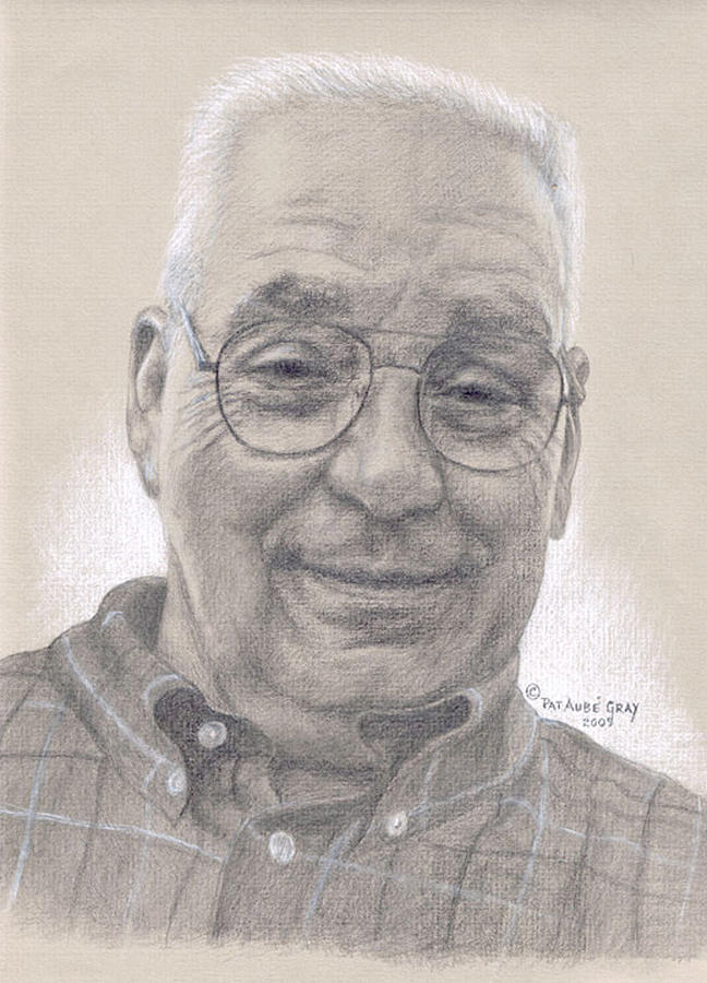 Portrait Drawing - In Memory of Giovanni by Pat Aube Gray Portrait Drawing - In Memory of Giovanni by Pat Aube Gray