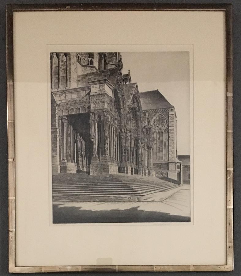 In Momoriam North Portal of Chartres Cathedral Drawing by John Taylor Arms Jr