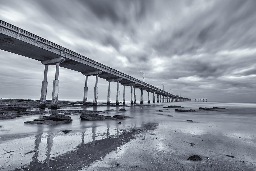 Dramatic Clouds Over The Ocean Beach Pier Photograph by Joseph S Giacalone
