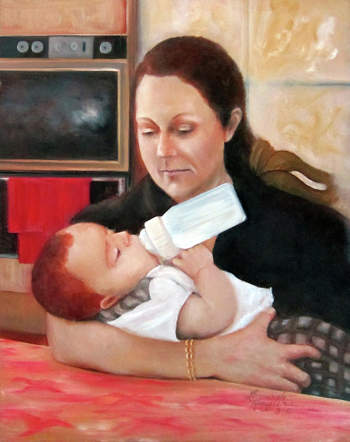 In Mothers Arms Painting by Leonardo Ruggieri