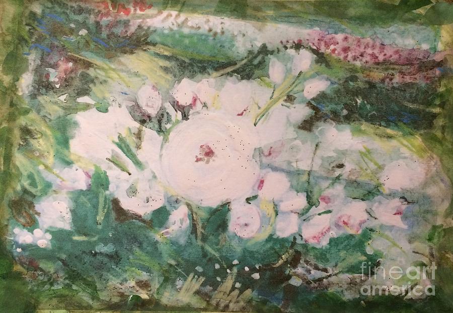 In my Rosegarden  Painting by Aase Birkhaug ICA