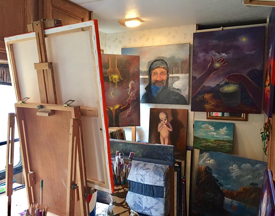 In My Studio Painting by Rand Burns