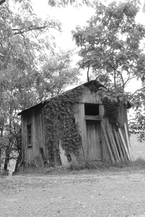 Black And White Photograph - Grandpas Shed  by Vickie  Teter 