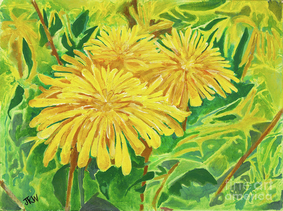 In Praise of Dandelions Painting by Judith Whittaker